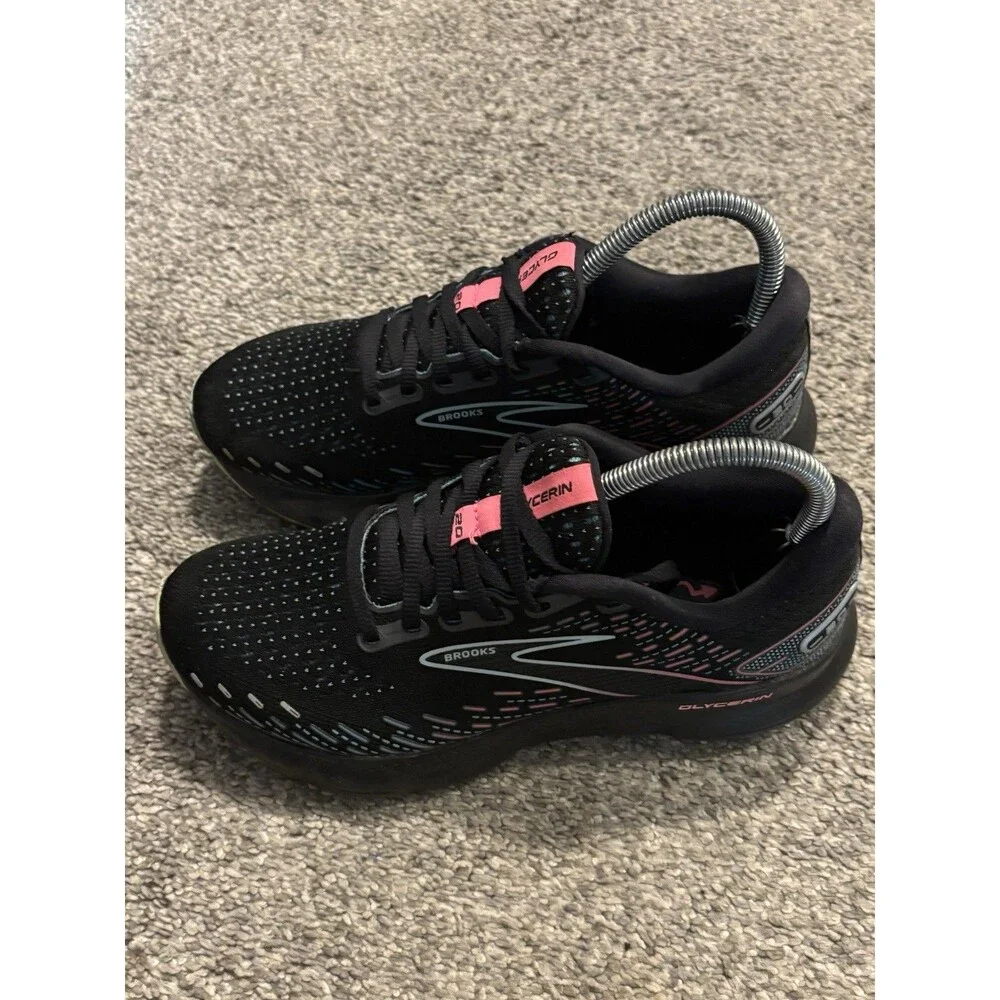 Brooks Glycerin 20 Women's Size 7 Black Pink Running Shoes (1203691B005)